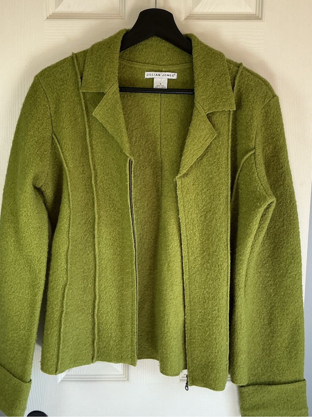 Jillian Jones Olive Green Open-Front Blazer